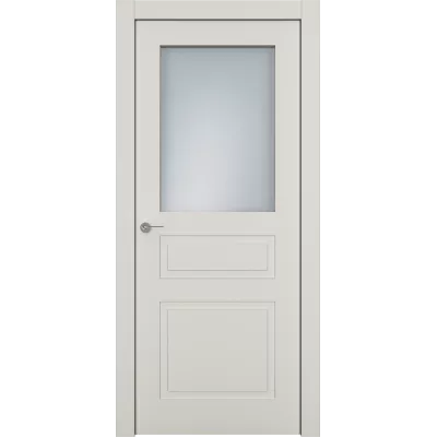 Дверь Офрам КЛАССИКА-3 со стеклом, эмаль кремовая RAL 9001